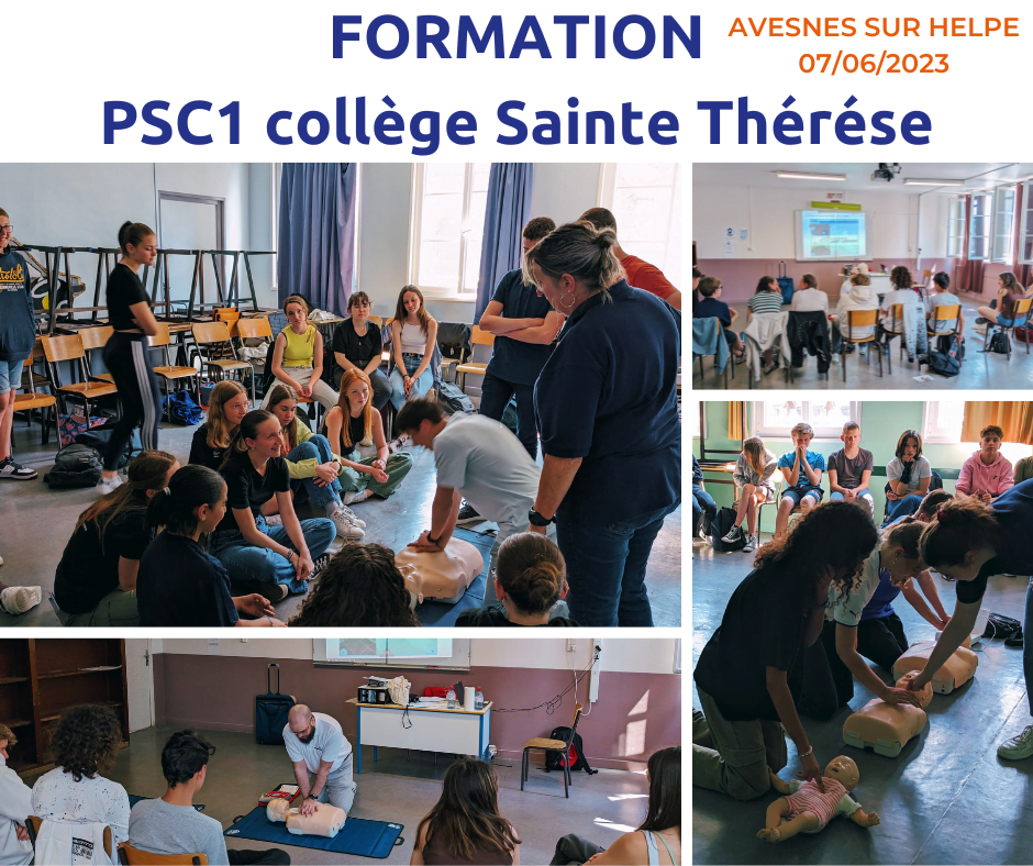 Actualités Juin PSC1 Collège Sainte Thérése Avesnes sur Helpe